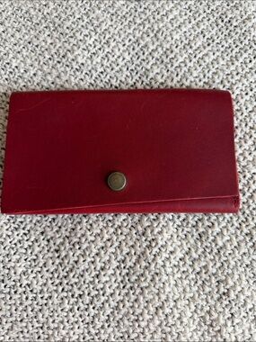 Red Leather Snap Wallet